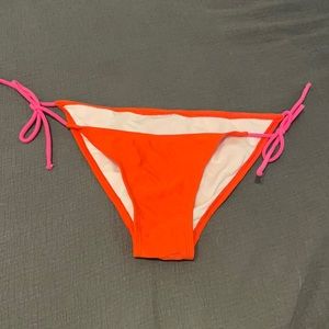 Red & pink tie bikini bottoms